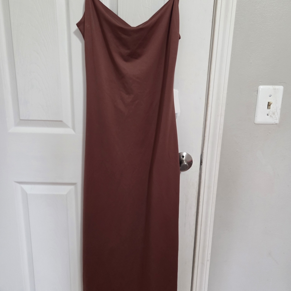 Vibe Strapless Brown Dress